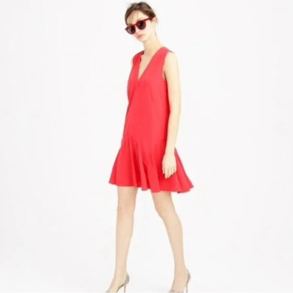 J Crew Red Shift Dress